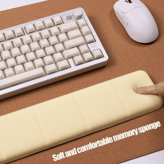 Ergonomic Keyboard Wrist Rest - Premium Leather Cushion with Non-Slip Base for Typing Comfort