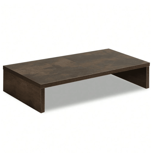 Wooden Monitor Stand Riser 20" - Rustic Brown Desktop Shelf for Computer, Laptop, Printer - Ergonomic Keyboard Storage Organizer